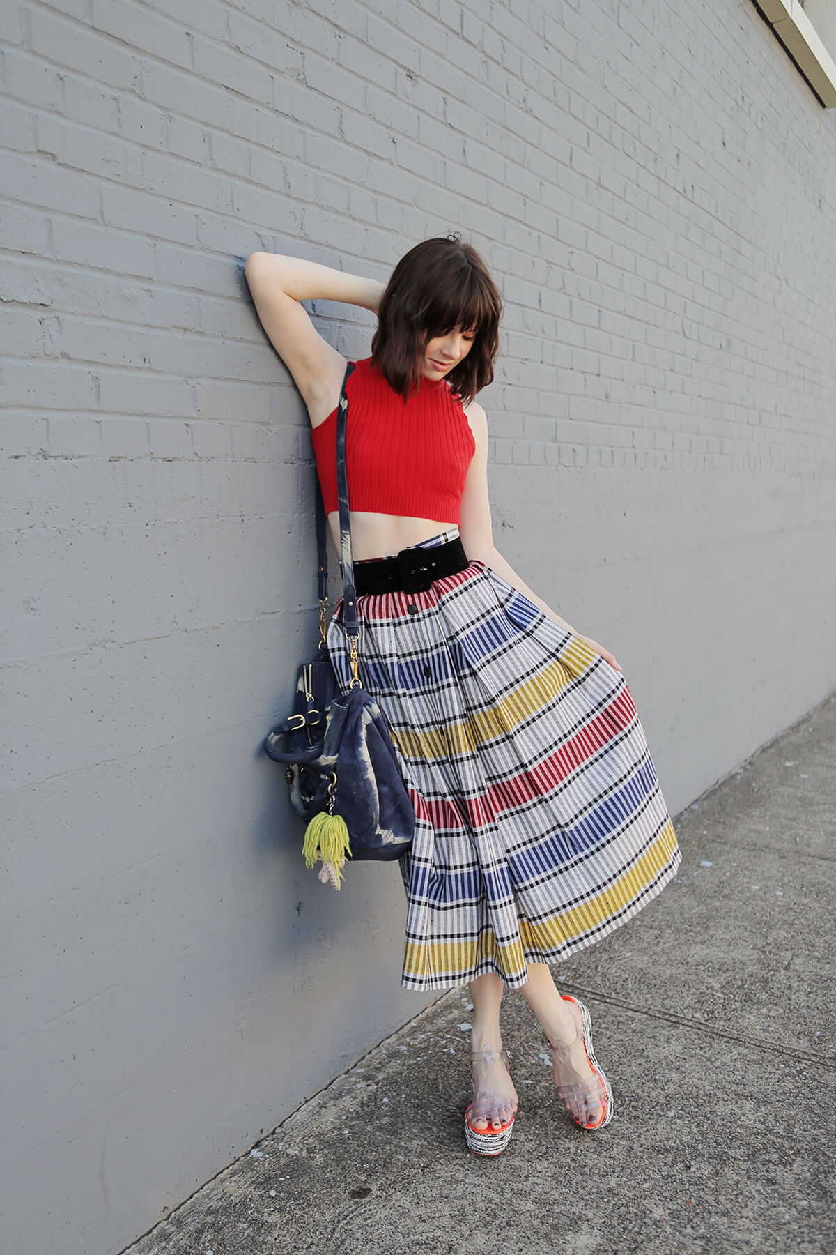 striped midi skirts